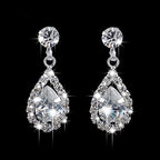 Crystal Wedding Water Drop Pendant Necklace and Earrings Set