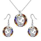 For Self - I Survived Because The Fire Inside Me Burns Brighter Than The Fire Around Me Colorful Crystal Phoenix Necklace