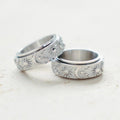 Textured Moon & Stars Spinning Anxiety Ring