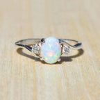Oval Cut Fire Opal Ring