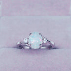 Oval Cut Fire Opal Ring