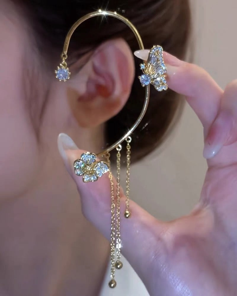 Butterfly Tassel Style Zircon Earrings