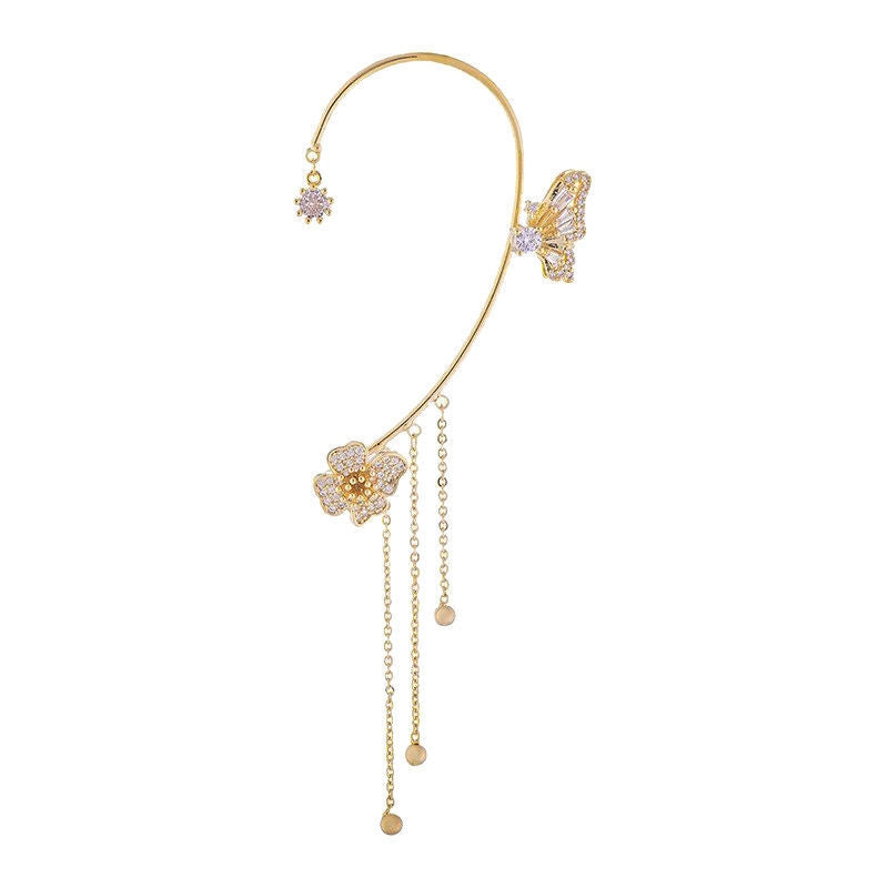 Butterfly Tassel Style Zircon Earrings