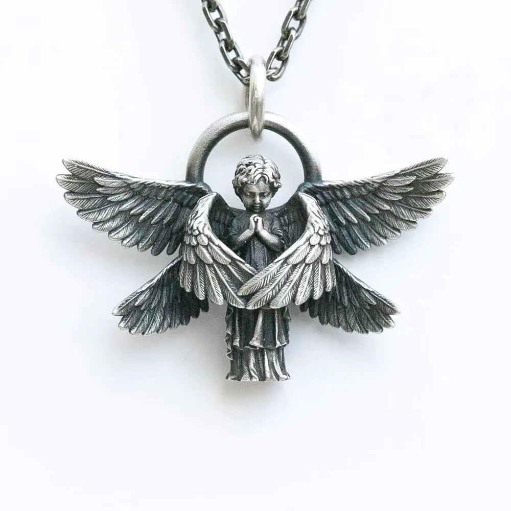 Seraph Angel Pendant Necklace Angel Wings Amulet