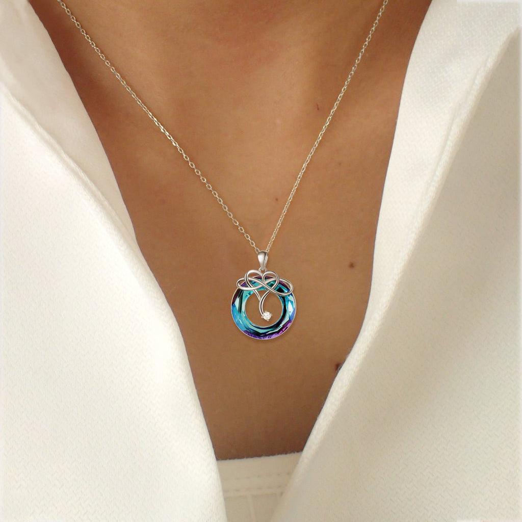 For Love - S925 I Love You until Infinity Runs Out Crystal Infinity Necklace