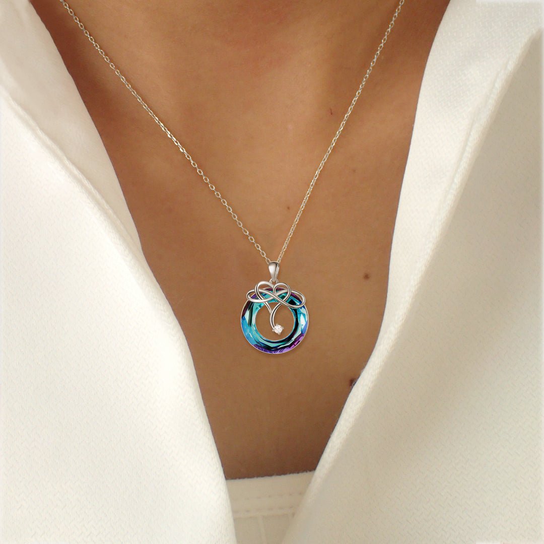 For Love - S925 I Love You until Infinity Runs Out Crystal Infinity Necklace
