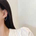 Shiny Zircon Snake Ear Hanging Ear Clip Cuff For Women