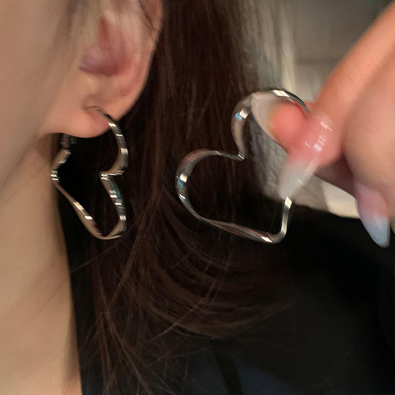 Big Heart-Shaped Fashion Earrings