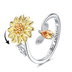 "You Are My Sunshine" Rotating Sunflower Ring