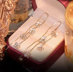 Shiny Zirconia Plum Blossom Earrings
