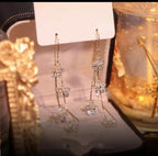 Shiny Zirconia Plum Blossom Earrings
