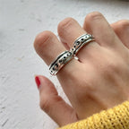 925 Sterling Silver Moon & Stars Spinning Anxiety Ring