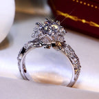 Snowflake Design Moissanite Ring