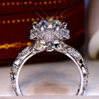 Snowflake Design Moissanite Ring
