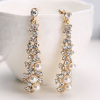 Pearl Moissanite Dangle Chandelier Drop Earrings