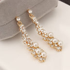 Pearl Moissanite Dangle Chandelier Drop Earrings