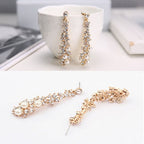 Pearl Moissanite Dangle Chandelier Drop Earrings