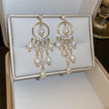 Pearl Dream Catcher Tassel Earrings