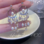 Pearl Dream Catcher Tassel Earrings