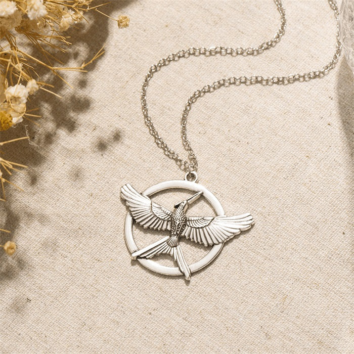 The Fire Inside Me Burns Brighter Than The Fire Around Me Circle Phoenix Necklace
