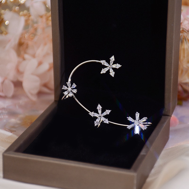 Snowflake Windmill Rotatable Style Zircon Earrings