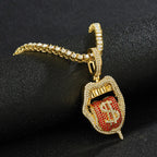 Iced Out Bling CZ Cubic Zirconia Tongue Necklace
