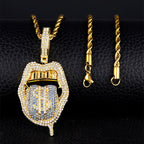Iced Out Bling CZ Cubic Zirconia Tongue Necklace