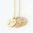 Wildflower Engraved Necklace