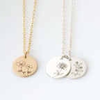 Wildflower Engraved Necklace