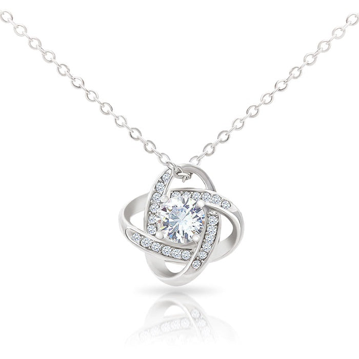 To My Beautiful Daughter - Forever Love Knot Sterling Silver Necklace