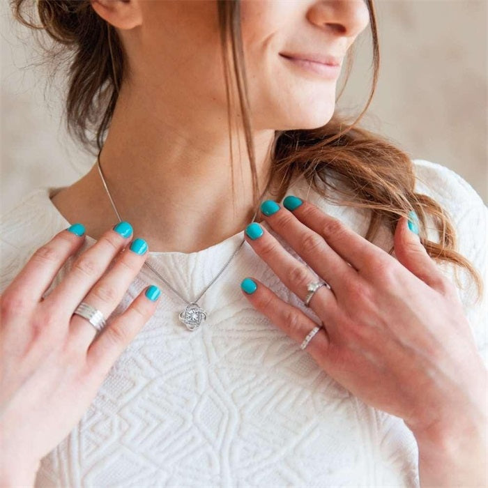 To My Beautiful Daughter - Forever Love Knot Sterling Silver Necklace