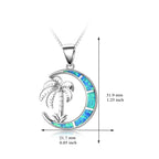 Opal Palm Tree Moonlight Sterling Silver Necklace