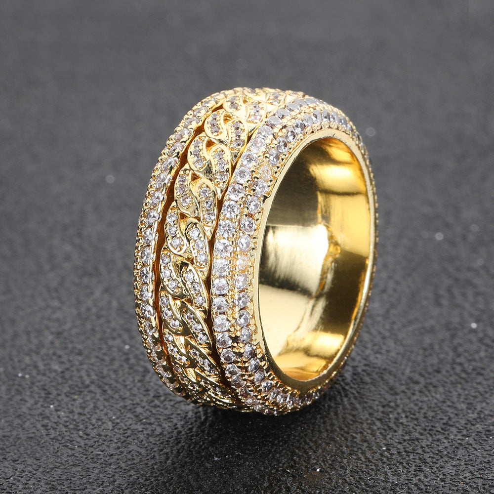 Golden Slumber Cuban Spinning Anxiety Ring