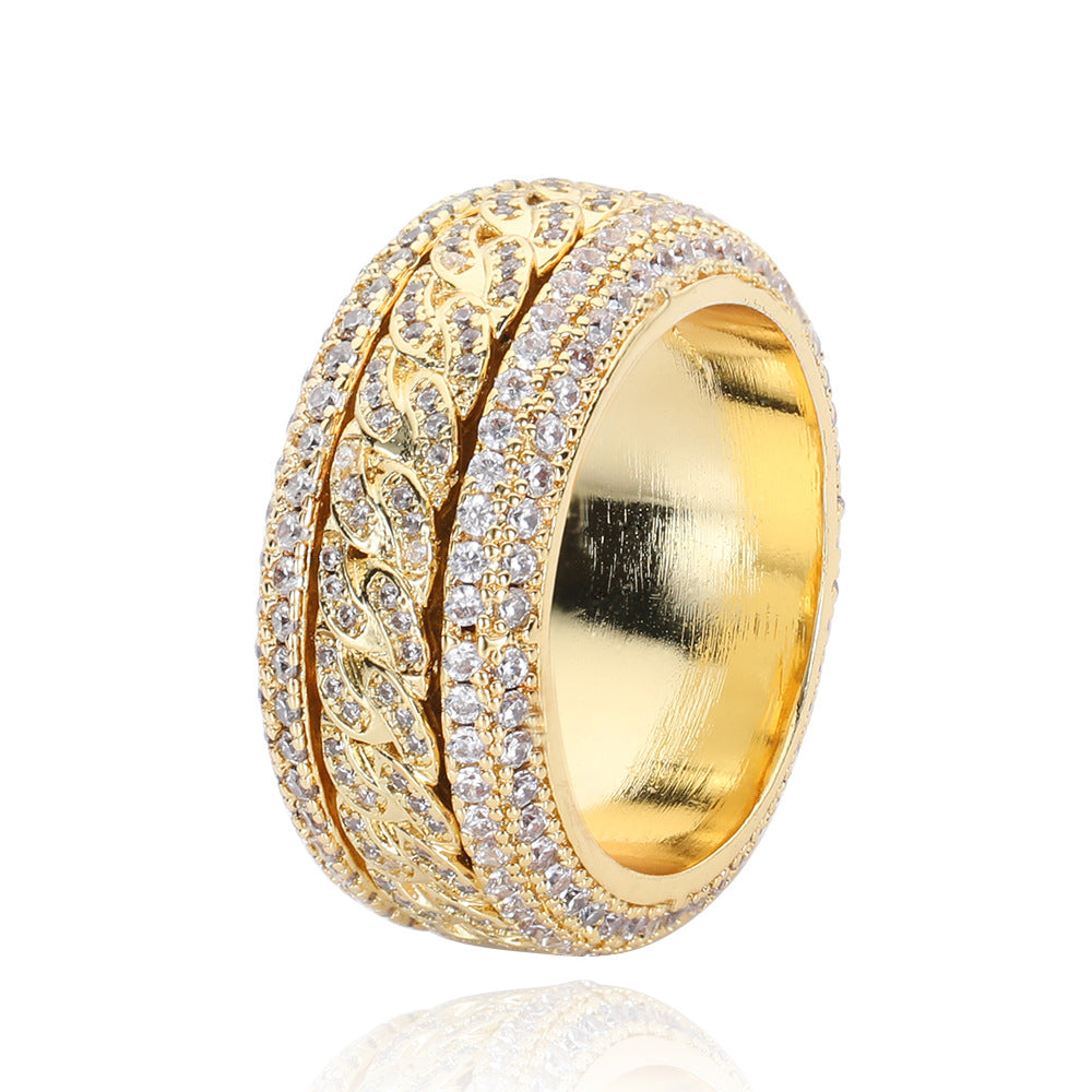 Golden Slumber Cuban Spinning Anxiety Ring