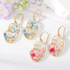 Abstract Face Forget Me Not Flower Earrings