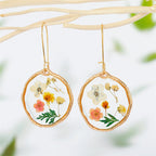Irregular Circle Dried Flower Earrings