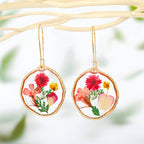 Irregular Circle Dried Flower Earrings