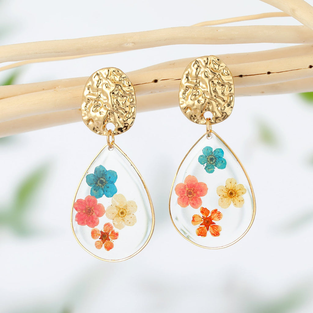 Water Drop Forget Me Not Flower Earrings
