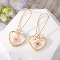 Heart Forget Me Not Flower Earrings