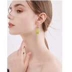 Green Lily of the Valley Flower Earrings