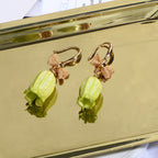 Green Lily of the Valley Flower Earrings