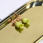 Green Lily of the Valley Flower Earrings