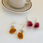 Vintage Rose Dried Flower Earrings