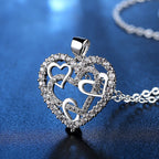 Interlocking Hearts Necklace - '' Sisters of my soul & Friends of my heart''