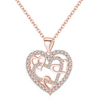 Interlocking Hearts Necklace - '' Sisters of my soul & Friends of my heart''