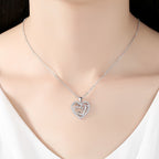 Interlocking Hearts Necklace - '' Sisters of my soul & Friends of my heart''