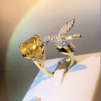 Hummingbird Zircon Adjustable Open Ring