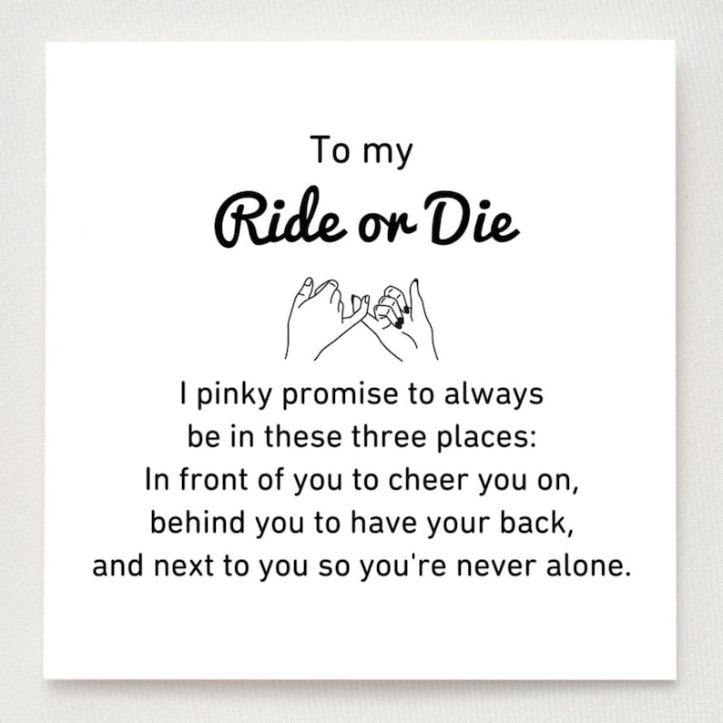 To My Ride Or Die Pinky Promise Ring