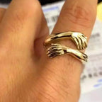 Hug Ring - Couple Love Hugging Hand Stackable Ring