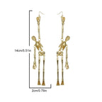 Movable Skeleton Bone Dangle Earrings, Squelette Earrings, Halloween Earrings